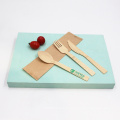 Eco Friendly Reusable Bamboo Fork Knife Spoon Cutlery Set For Travel Fast Food Eating